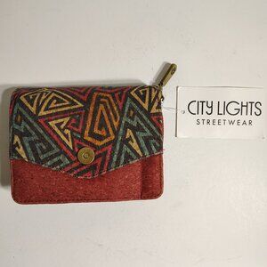 City Streetwear Los Angeles Mini Cork Wallet Retro Geometric Design Eco Friendly